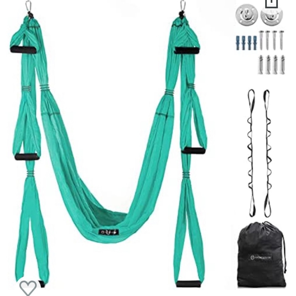UpCircleSeven Aerial Yoga Swing Set Ceiling Mount with Accessories in Turquoise